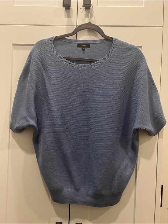 Quince Sweaters - Quince Women’s Crewneck Short-Sleeve Sweater in Slate Blue